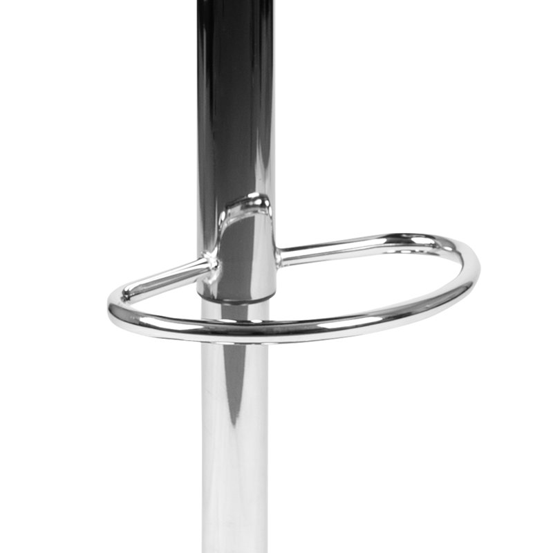 Clift Modern Upholstered Adjustable-Height Barstool with Footrest, Black Vinyl, 1