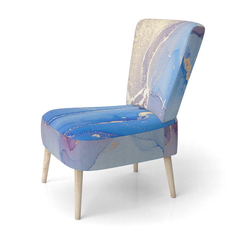 «Ikee - Fauteuil d'appoint rembourré abstrait bleu et rose