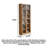 Nordic Solid Wood Red Oak Bookcase With Tempered Glass