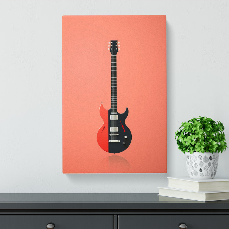 Electric Guitar Minimalism No.2 - Wrapped Canvas Print, 60cm H x 40cm W x 3cm D