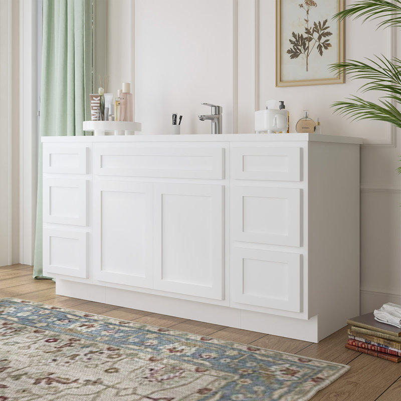 60'' Single Bathroom Vanity Base Only, White