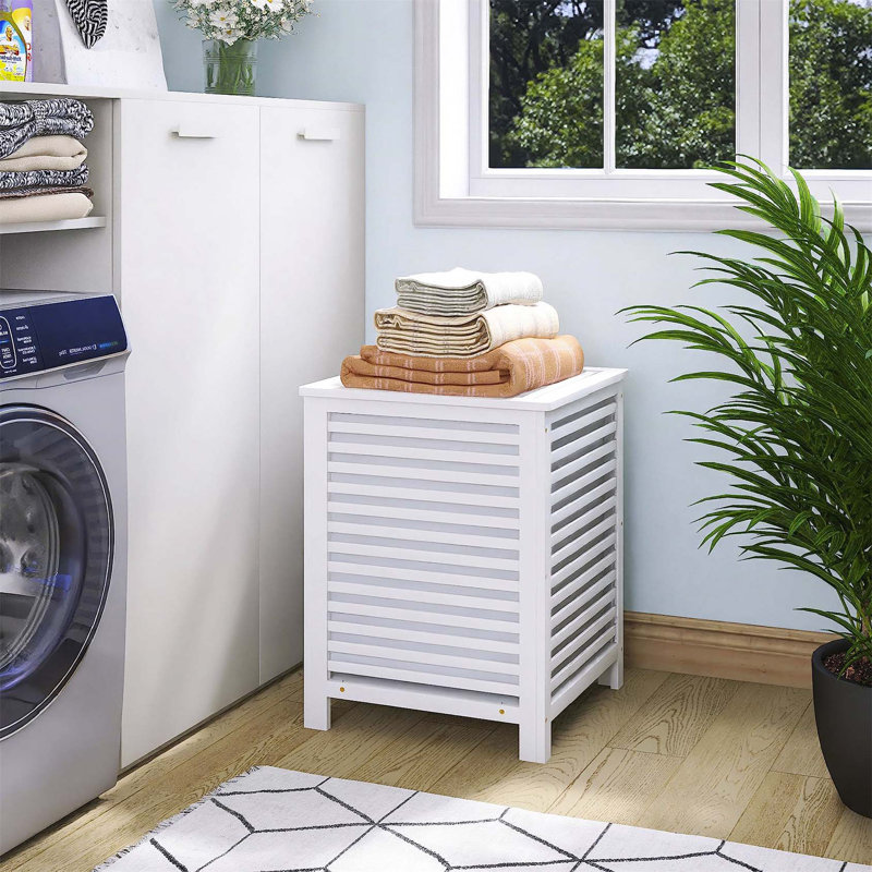 Bhargava Laundry Hamper with Handles, White