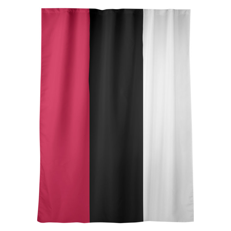 Striped Room Darkening Rod Pocket Single Curtain Panel, Seattle Baseball Red/Black/White