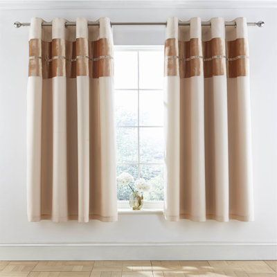 Velvet Diamante Glamour Eyelet Room Darkening Curtains