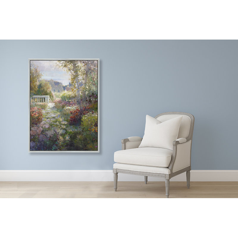 Garden Stairway To Morning Print, Silver, 42" H x 32" W