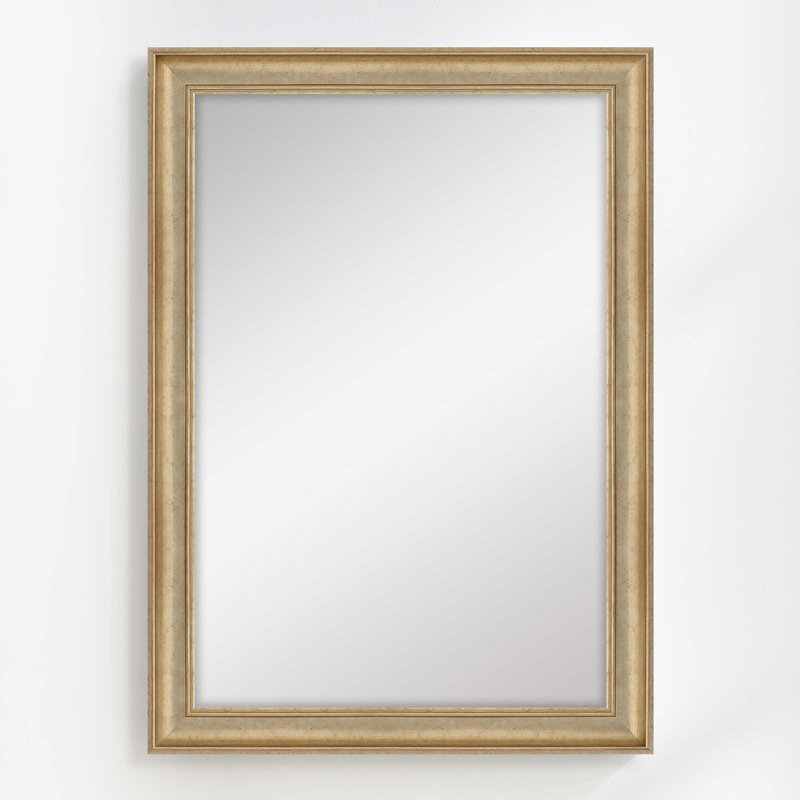 Eleganza Solid Wood Flat Mirror, Gilded Silver, 41.5" x 29.5"