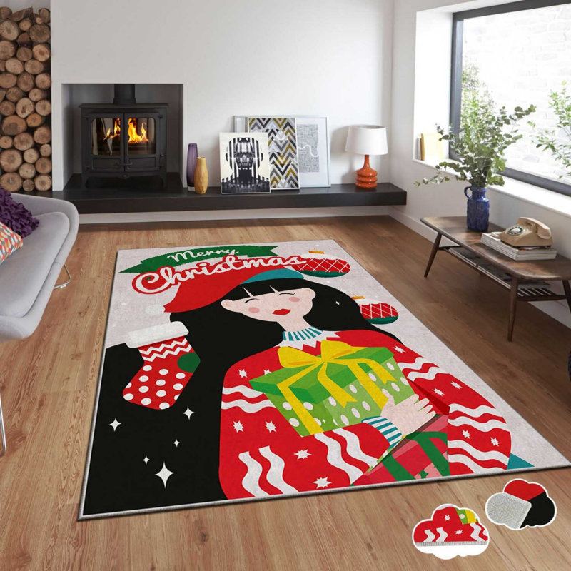 Luxurious Carpet (5.9 x 9.2 ft), 100% Polyester, 740 g/m² | Non-Slip Dot Underside with Laminated Sponge | Easy Clean Velvet Fabric, Digital Printing, 0.08 in Pile Height | Perfect for Living Room & Bedroom Decor
