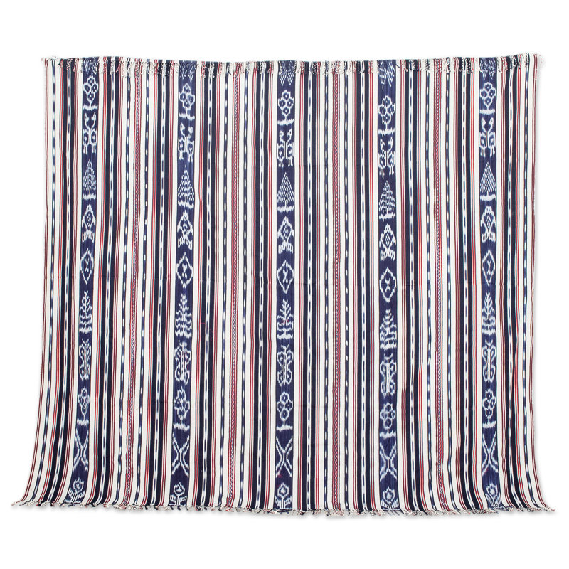 Hand Woven Throw Blanket, Blue