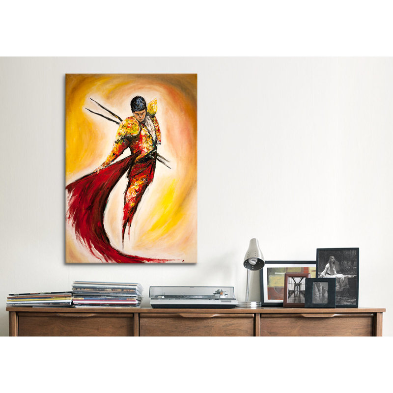 'Matador' by Marc Allante  Painting Print on Wrapped Canvas, No Mat, Wrapped Canvas, 18" H x 12" W x 0.75" D