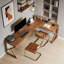 Bureau simple en L en bois de pin massif