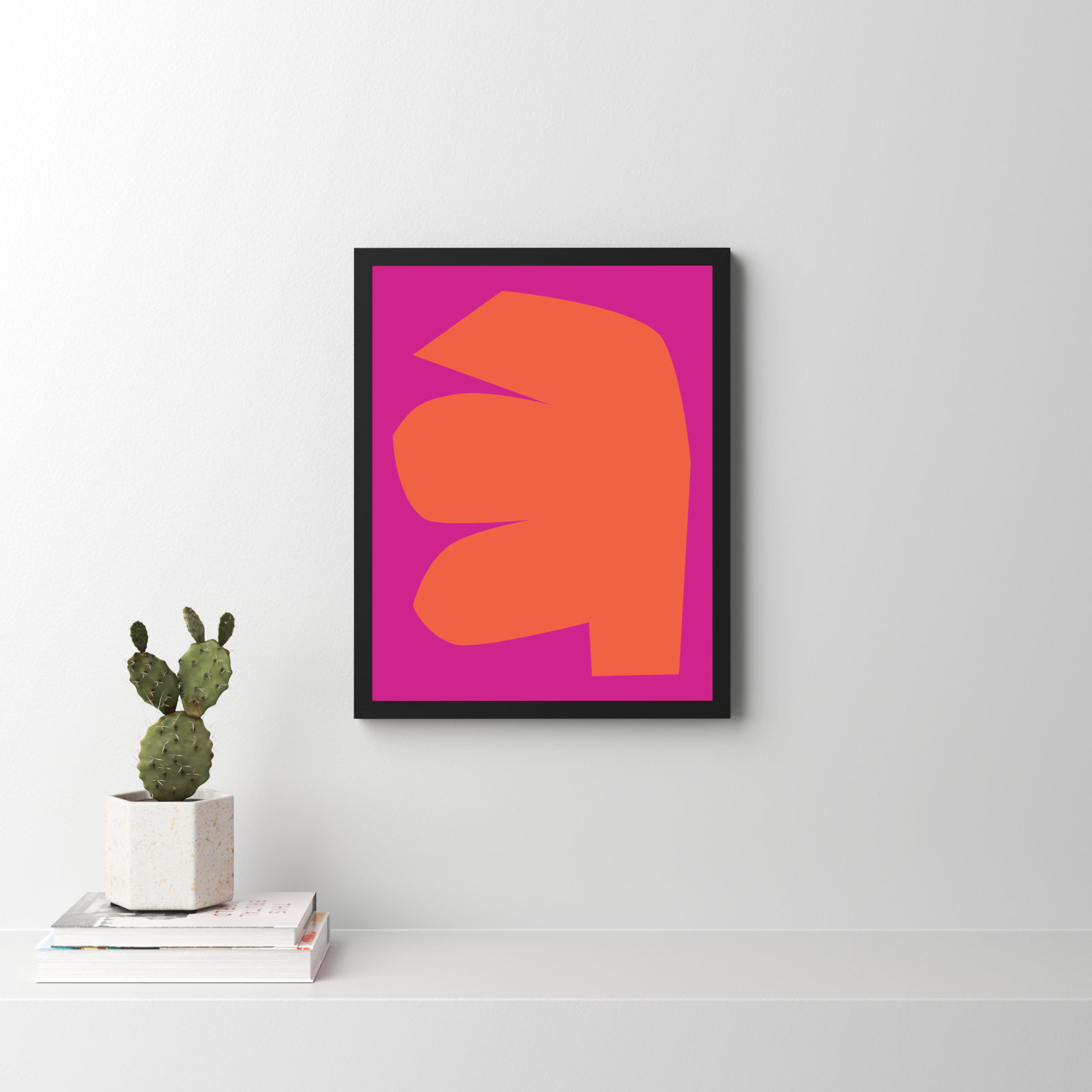 Reynard "Process 4" Painting by Michael Kempen, Black Framed, 20" H x 16" W x 1.25" D