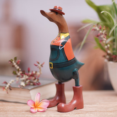 Figurine en bois de teck et de bambou Novica