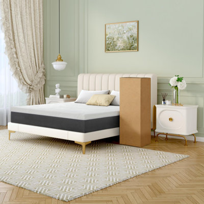 Alwyn Home 10 inch Queen Mattress, Cooling Extra Large Memory Foam Mattress For Cool Sleep, 5-Zone Ergonomic Decompression Support, Mattress In a Box.