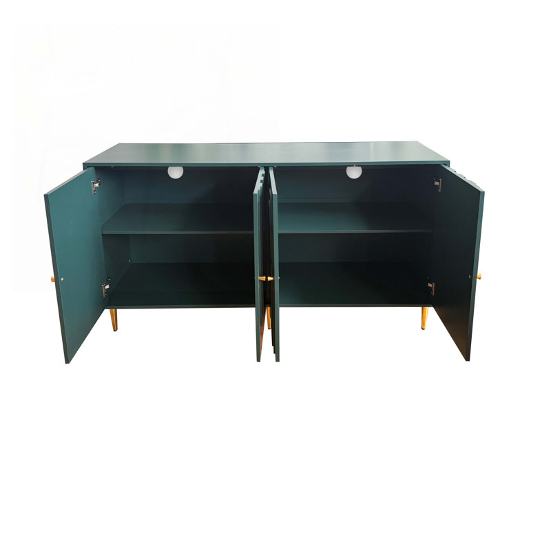 59.8"Wood Storage Console Table with Cabinet, Green