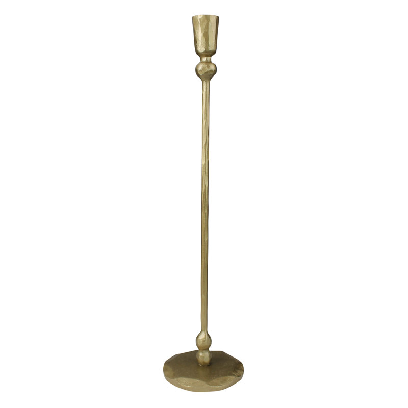 Metal Tabletop Candlestick, 16" H x 3.5" W x 3.5" D