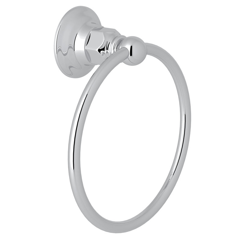 Country Bath Towel Ring, Polished Chrome