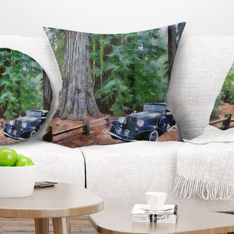 Voiture rétro Schafer Landscape, 16 po x 1 po, Coussin décoratif