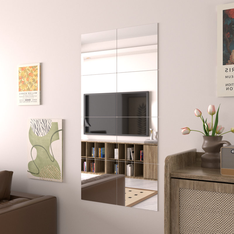Miroir mural 8 pièces sans cadre, 14 pi x 12 pi, 8Pcs