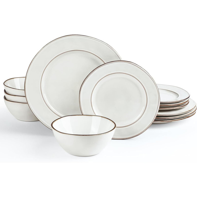 Saimir 12 Piece Stoneware Dinnerware Set - Service for 4