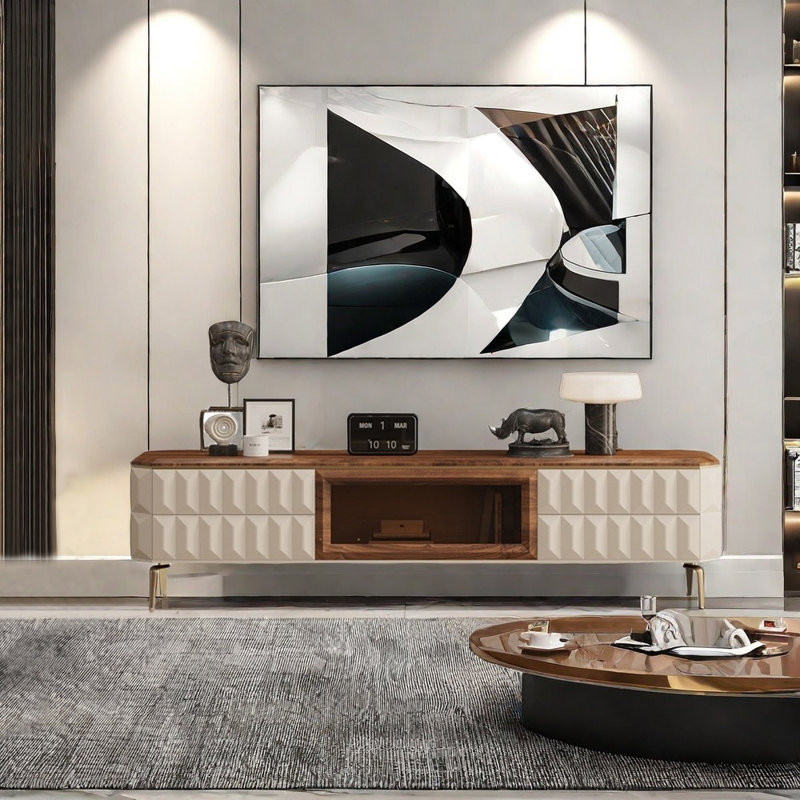 Meuble télé de luxe de style américain, 78.74"