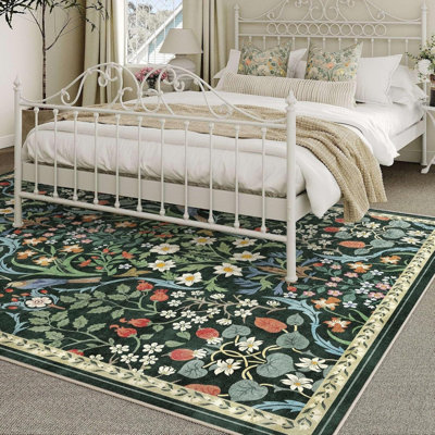 Tapis floral multicolore 5 pi x 7 pi Botanical Bird