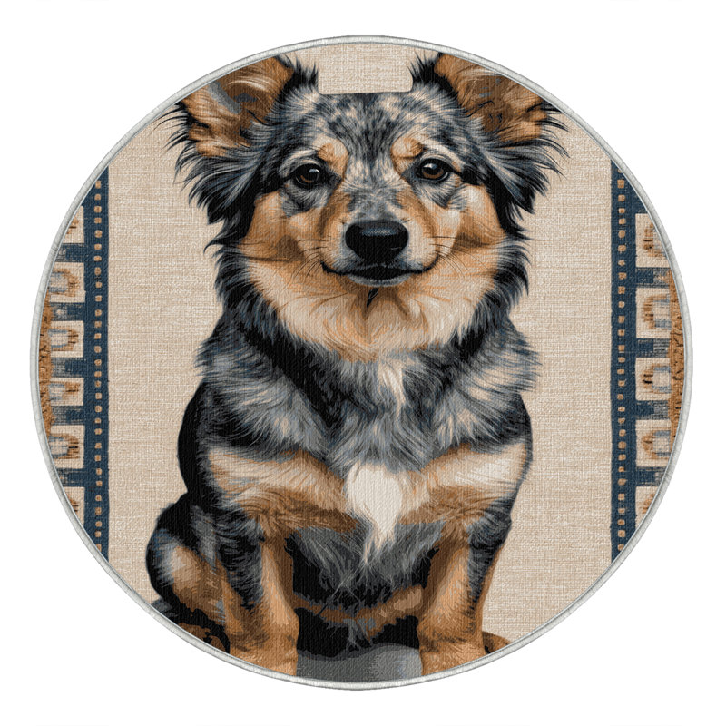  Tapis lavable suédois Vallhund Dogs, Rond 6 pi
