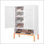 Armoire à chaussures à deux portes Grid avec compartiments réglables et conception résistante à l'humidité pour un rangement flexible et efficace