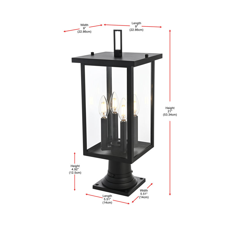 Marshall 9 Inch Outdoor Post Light in Black