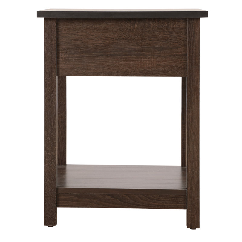 Élégante table de chevet contemporaine en wengé