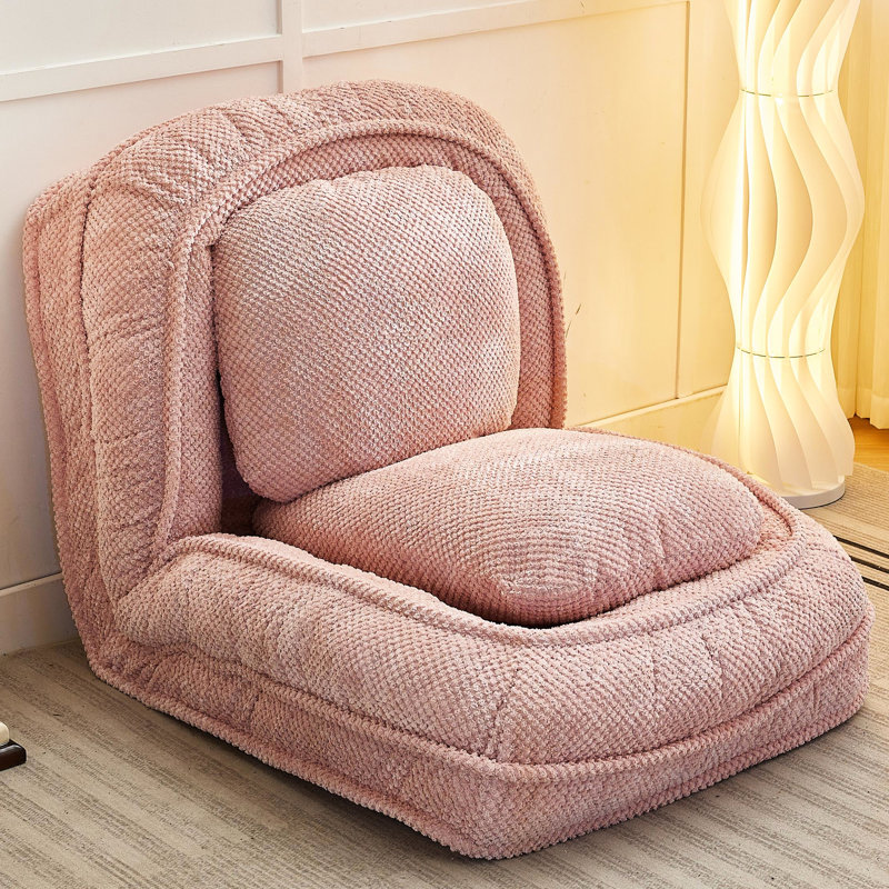 Canapé confortable en rose, 5 angles réglables, lit paresseux, réglages, pour une bonne nuit de sommeil