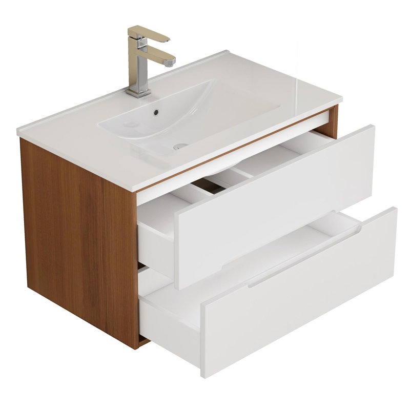 Meuble-lavabo mural 32 po avec tiroirs doubles 32 po