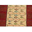 Tapis rouge / beige / brun en laine fabriqué à la main Kilim
