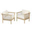 Ensemble de chaises longues Modern Patio, corde en bois d'acacia, coussins crème pour le patio