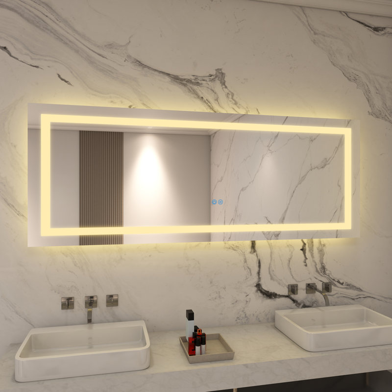 36X84 LED Bathroom Mirror with Lights, Anti-Fog, Dimmable, Backlit Front Lit, Smart Bathroom Vanity Mirror, Memory Function, Shatterproof, Tempered Glass (Horizontal/Vertical)