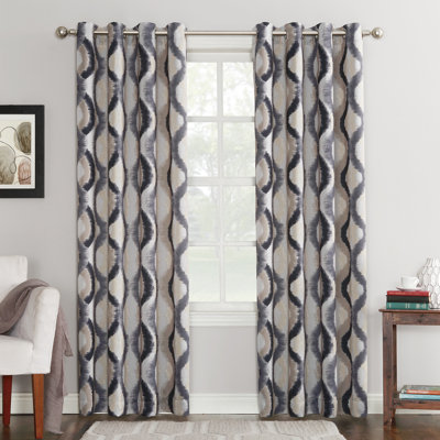 Macksburg Watercolor Ogee Room Darkening Grommet Curtain Panel