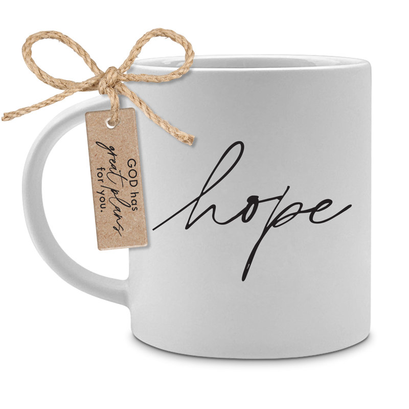 Grande tasse «Hope Depend On God Alone» blanc