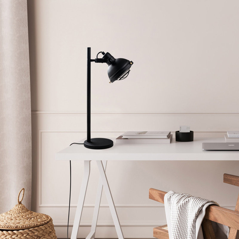 Industrial-Style Table Lamp, Gold Metal Body, 11.0 x 7.1 x 22.8 inches | E14 Socket, Max 40W, 6.6 ft Cable with On/Off Switch | Perfect for Home Office & Living Room, Elegant Modern Design, IP20 Rated