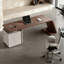 Bureau rectangulaire en bois massif noyer et blanc avec 3 tiroirs-1297254264-1297254271-1297254269