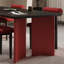 Ensemble de table de salle à manger rectangulaire moderne rouge et noir-112775378-112775380
