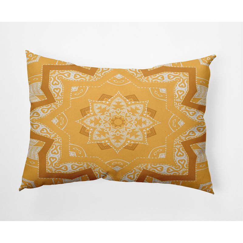 Happy Hippy Geometric Outdoor Reversible Throw Pillow