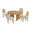 Maximili 5-Piece Extendable Dining Set with Oval Table & Rattan Back Chairs-115283130