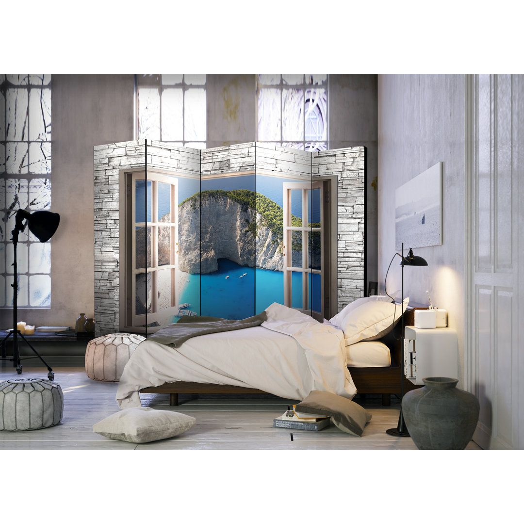 225cm W x 172cm H 5 - Panel Acoustic Room Divider Folding Room Divider