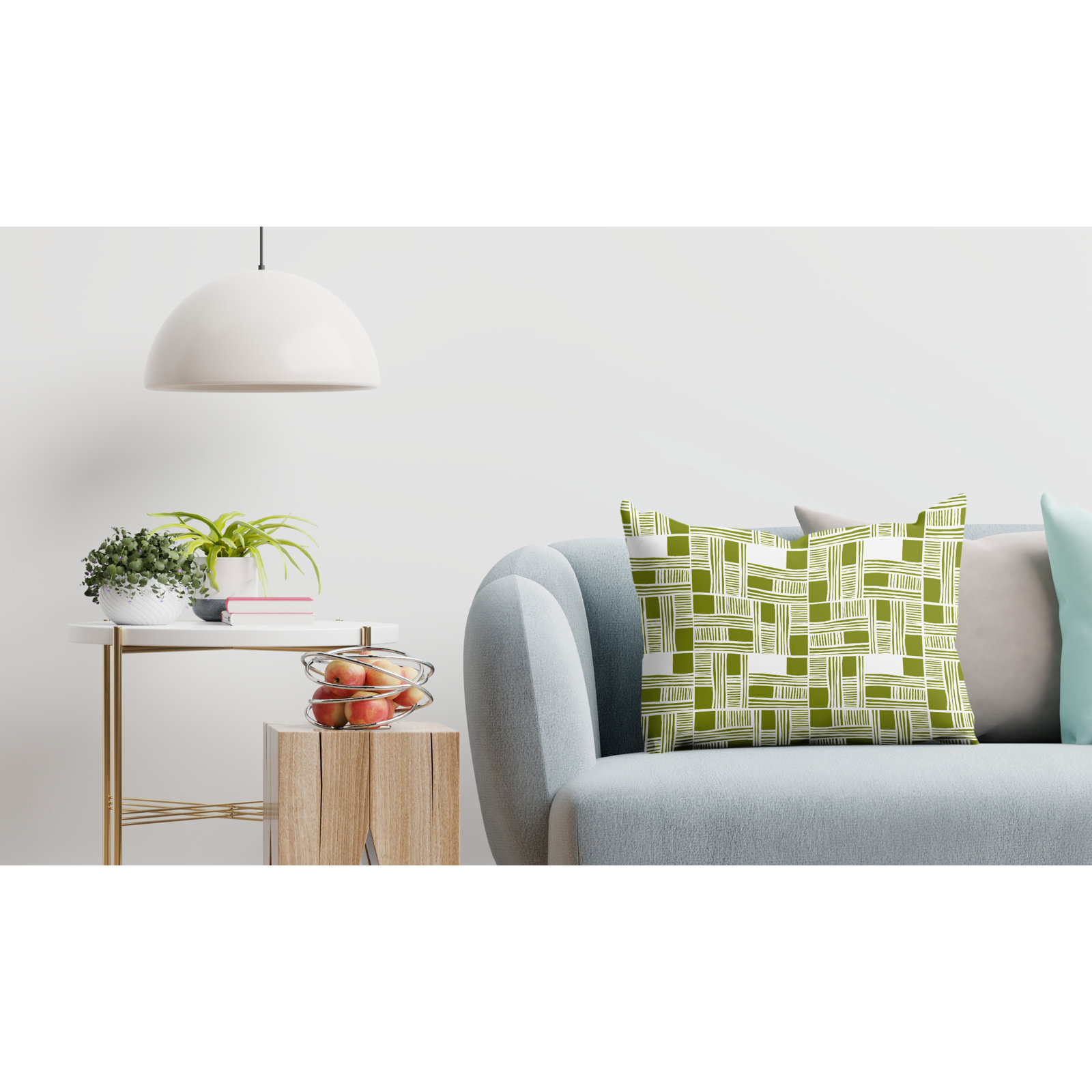 Kapri Indoor/Outdoor Throw Pillow, Olive, 14" x 20", Rectangle