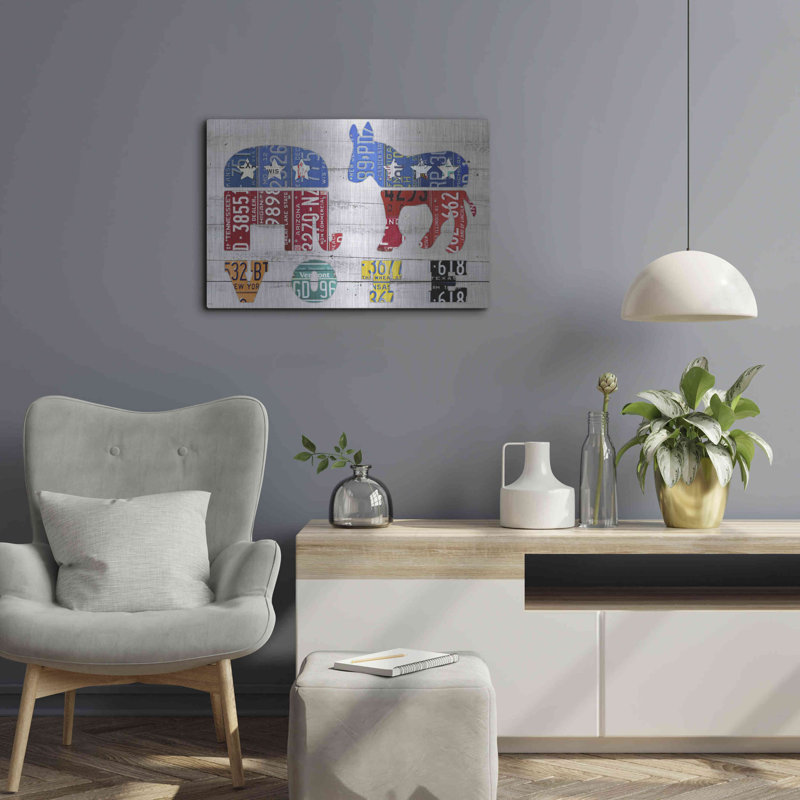 Luxe Métal Art «Votez» par Design Turnpike, Métal Wa «Votez» par Design Turnpike, H 16 po x l 24 po