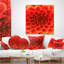 Motif floral abstrait orange - Coussin décoratif à imprimé floral
