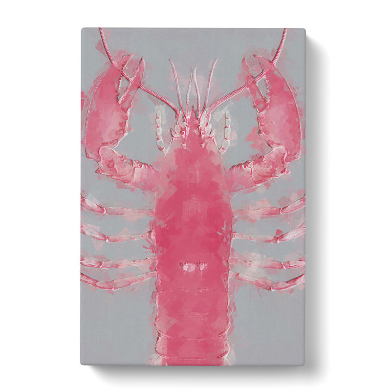 The Pink Lobster In Abstract - Wrapped Canvas Painting, 50cm H x 35cm W x 3cm D