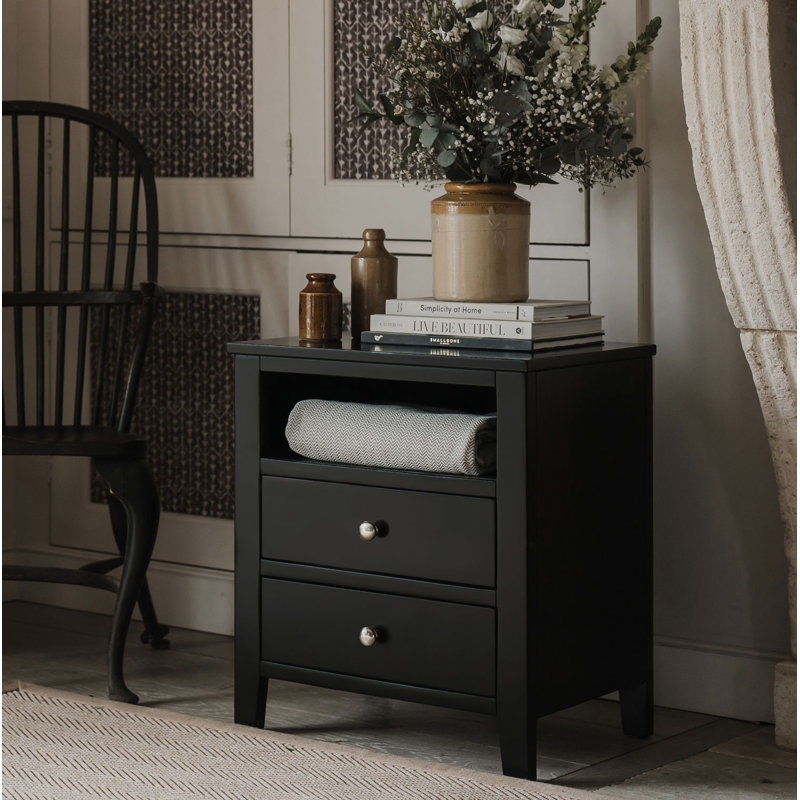 Kingsbridge 53cm W Bedside Table, Black