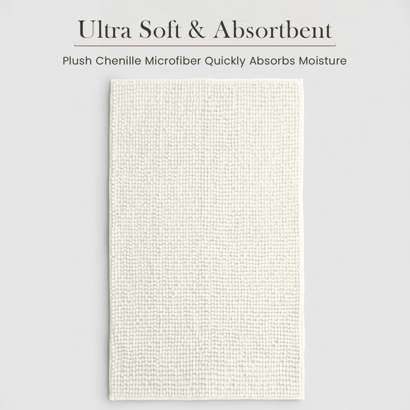 Taigen Non-Slip Indoor Door Mat, White, 40x60cm