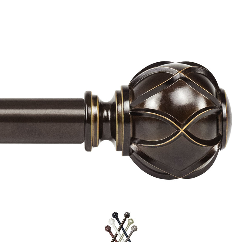 Tringle à rideaux simple ajustable Derra, 28" - 48", Bronze