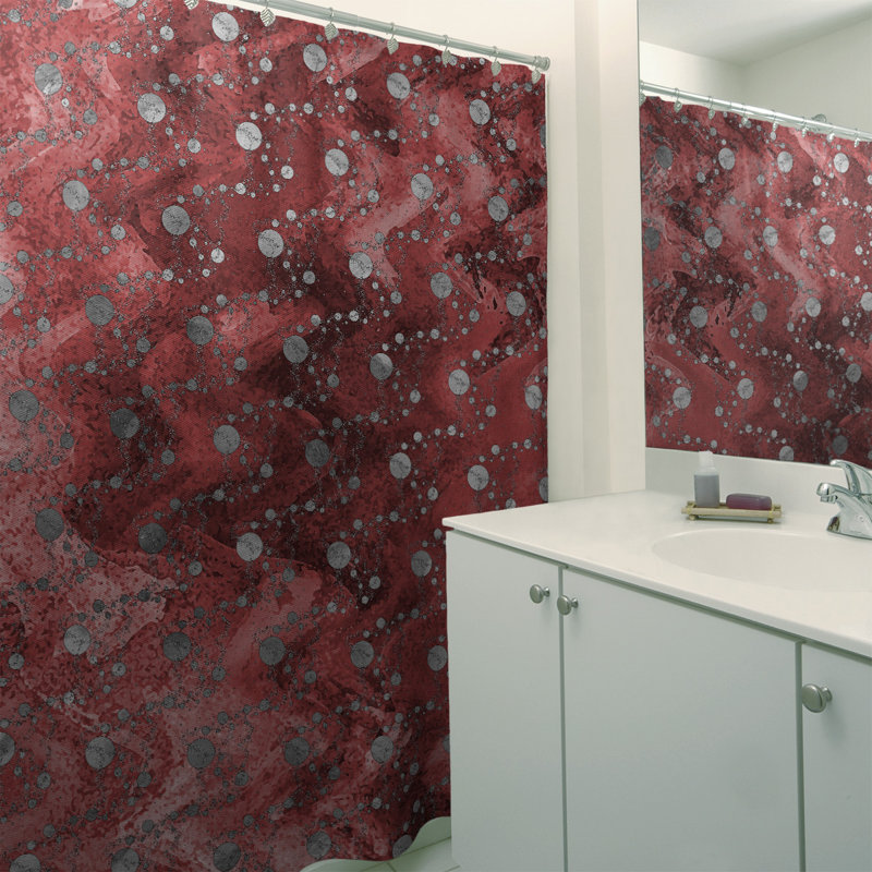 Katelyn Elizabeth Shower Curtain with Liner Included, Red